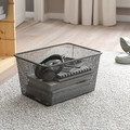 TROFAST Storage combination with boxes, light white stained pine grey-blue/dark grey, 93x44x52 cm