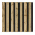 Lamella Mini Wall Panel Vertical Line 300 x 300 mm, black/wotan oak