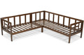 Garden Outdoor Corner Sofa, wood, dark brown, graphite grey