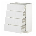 METOD / MAXIMERA Base cab 4 frnts/4 drawers, white/Stensund white, 60x37 cm