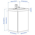 ENHET / TVÄLLEN Wash-stnd w door/wash-basin/tap, white/pale grey-green, 44x43x65 cm