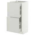 METOD/MAXIMERA Base cab with 2 fronts/3 drawers, white/Aspudden light grey, 40x37 cm