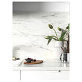 EKBACKEN Worktop, white marble effect, laminate, 186x2.8 cm