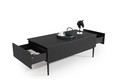 Coffee Table with Drawers Nicole, matt black/black legs