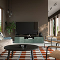 BESTÅ TV bench, black-brown/Krukmakare dark grey-green, 180x42x39 cm
