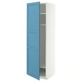 METOD High cabinet w shelves/wire basket, white/Lerhyttan blue, 60x60x200 cm