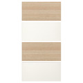 MEHAMN 4 panels for sliding door frame, white stained oak effect, white, 100x201 cm