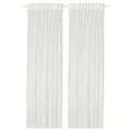 BERGNEJLIKA Net curtains, 1 pair, white/with heading tape, 145x250 cm