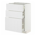 METOD / MAXIMERA Base cabinet with 3 drawers, white/Stensund white, 60x37 cm