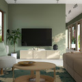 BESTÅ TV bench with doors, white/Krukmakare beige, 180x42x38 cm