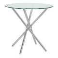Dining Table Ufo 80cm, transparent/chrome