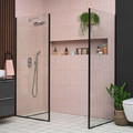 GoodHome Shower Panel Wall Ezili 90 cm, black/transparent