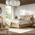 TONSTAD Bed frame with storage, oak veneer/Lönset, 160x200 cm