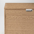 STÄLL Shoe cabinet with 3 compartments, oak veneer, 79x29x148 cm