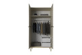 Wardrobe Nicole with Drawer Unit 100 cm, cashmere, gold legs