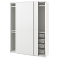 PAX / HASVIK Wardrobe combination, white/white, 150x44x201 cm