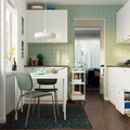 VIHALS / VIHALS Table and 2 chairs, white/green Tibbleby grey-green, 84/120x74 cm