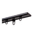 Double Curtain Track with Pins 160 cm, aluminium, black