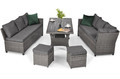 Large Garden Corner Sofa, Set with table, dark grey