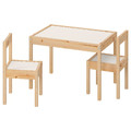 LÄTT Children's table with 2 chairs, white, pine