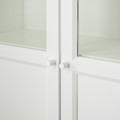 BILLY / OXBERG Bookcase with panel/glass doors, white, 160x30x202 cm