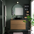 LINDBYN Mirror, black, 80x80 cm