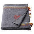 MÄVINN Throw, grey red/embroidery tassel, 110x170 cm