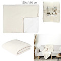 Blanket Throw Sherpa 120x150cm, ecru