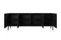 Four-Door Cabinet Nicole 200cm, matt black, black legs