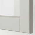 LERHYTTAN Glass door, light grey, 40x80 cm