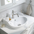 TÄNNFORSEN / RUTSJÖN Wash-stnd w drawers/wash-basin/tap, light grey/white marble effect, 102x49x76 cm