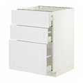 METOD / MAXIMERA Base cabinet with 3 drawers, white/Stensund white, 60x60 cm
