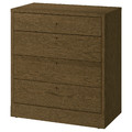 TONSTAD Chest of 4 drawers, brown stained oak veneer, 82x47x90 cm