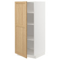 METOD High cabinet with shelves, white/Forsbacka oak, 60x60x140 cm