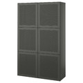 BESTÅ Storage combination with doors, dark grey/Mörtviken dark grey, 120x42x193 cm