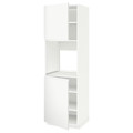 METOD High cab f oven w 2 doors/shelves, white/Voxtorp matt white, 60x60x200 cm