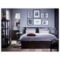 MALM Bed frame with mattress, black-brown/Vesteröy medium firm, 140x200 cm