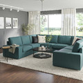 KIVIK U-shaped sofa, 6 seat, Kelinge grey-turquoise