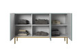 Three-Door Cabinet Nicole 150cm, sage/gold legs