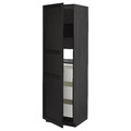 METOD / MAXIMERA High cabinet with drawers, black/Lerhyttan black stained, 60x60x200 cm