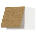METOD Wall cabinet horizontal w push-open, white/Voxtorp oak effect, 40x40 cm