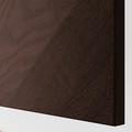 BESTÅ Shelf unit with door, black-brown Hedeviken/dark brown stained oak veneer, 60x22x38 cm