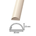 Cable Cover Strip D-line 30x15x1000 mm, semi-circular, white