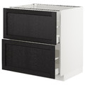 METOD / MAXIMERA Base cb 2 fronts/2 high drawers, white/Lerhyttan black stained, 80x60 cm