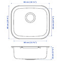 FYNDIG Inset sink, 1 bowl