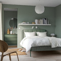 TÄLLÅSEN Upholstered bed frame with mattress, Kulsta grey-green/Åkrehamn medium firm, 140x200 cm