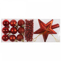 Mixed Christmas Ornaments Set, Red, 11 Pieces