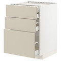 METOD / MAXIMERA Base cb 3 frnts/2 low/1 md/1 hi drw, white/Havstorp beige, 60x60 cm