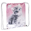 Drawstring Bag School Shoes/Clothes Bag Kitty Pink