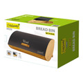 Feel Maestro Modern Stainless Steel & Bamboo Bread Bin MR-1775-BLACK